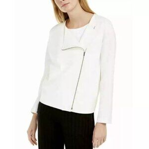 NWT Eileen Fisher White Blazer Jacket Flex Tencel Ponte Knit Comfort Stretch XS